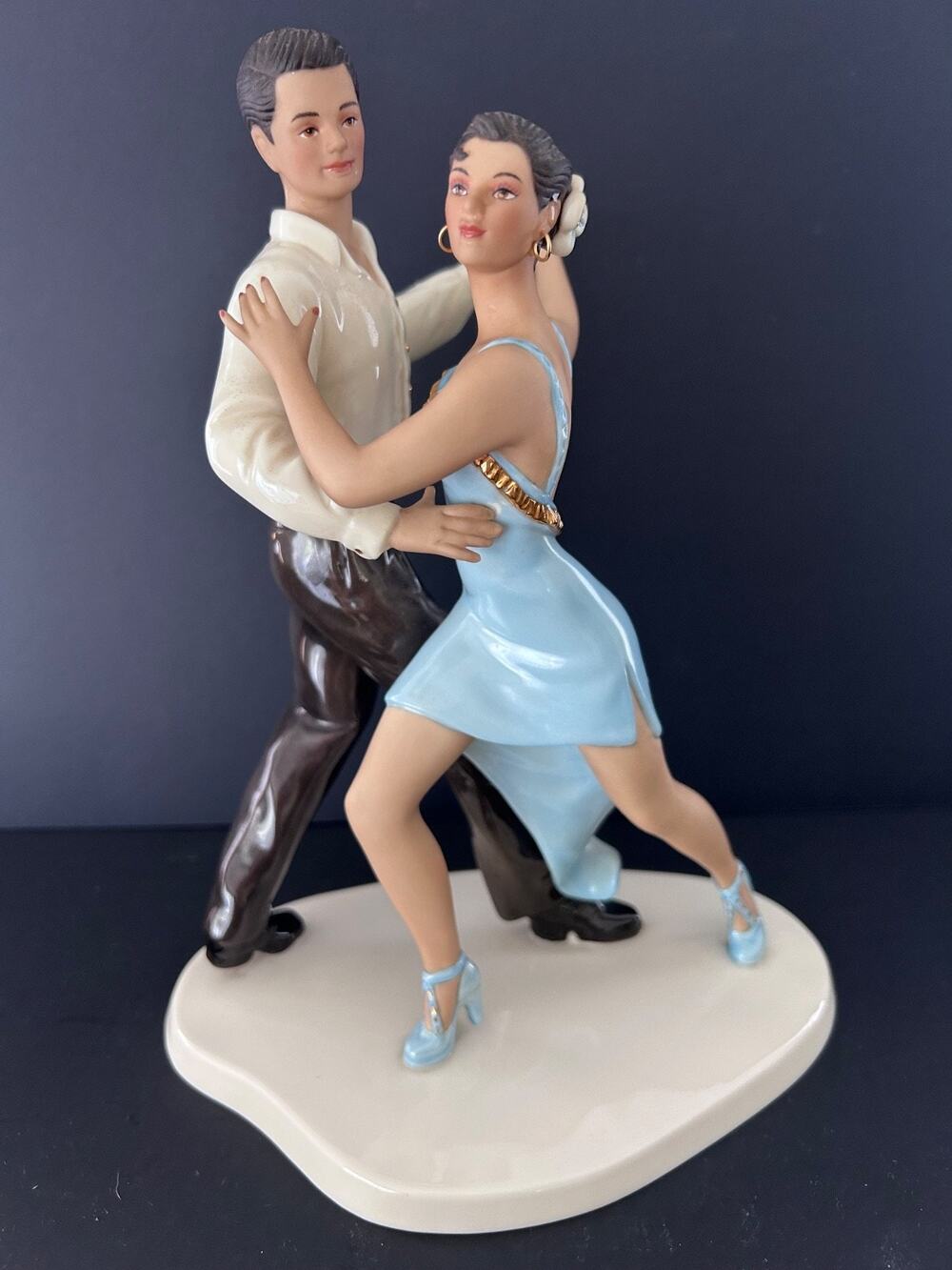 Retired Lenox "Salsa" Dance Couple Figurine Porcelain Ballroom Dance Statue 9.5"